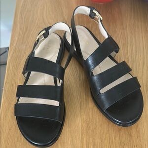 Cole Haan Black Sandals with Geometric Straps